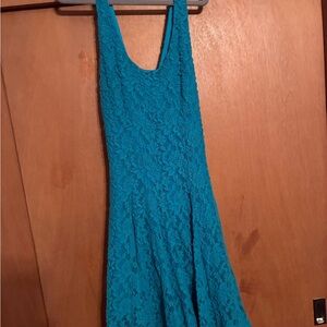 love, Fire Teal Lace Backless Dress Junior medium